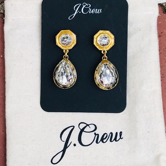 J. Crew Crystal Pear-shaped Stone Drop Earrings